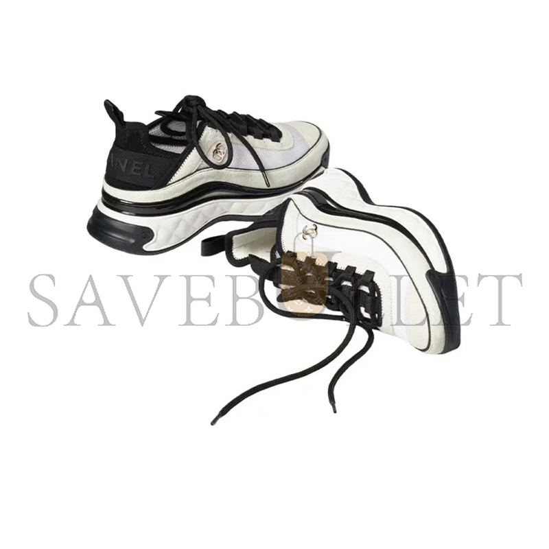 CHANEL SNEAKERS FABRIC & SUEDE CALFSKIN WHITE G39070 Y56144 0Q241